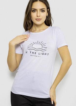 Жіноча віскозна принтована футболка, круглий виріз, літо