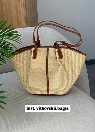 Сумка palmaire bag raffia/brown 💛