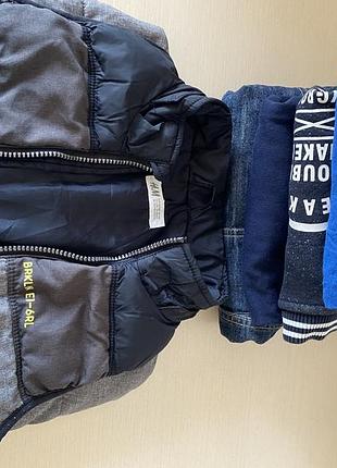 Лот верхнього одягу та кофт для хлопчика: жилет h&m, джинсовка chicco, бомбер zara, вишиванка