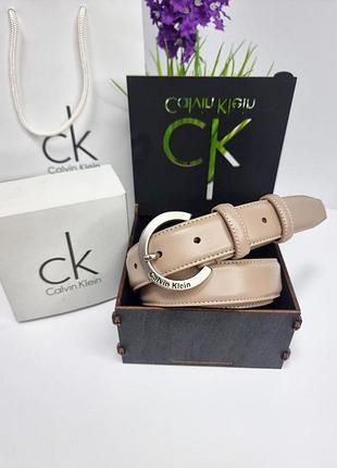 Жіночий шкіряний ремінь 120 см в коробочці від calvin klein брендовий пасок для жінки з шкіри кельвін кляйн