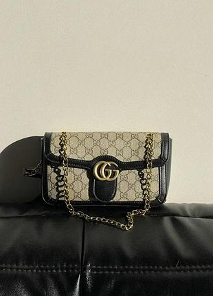 Жіноча сумочка ділова із шкіри gucci брендова шкіряна сумка гуччі класична сумка для дівчини через плече
