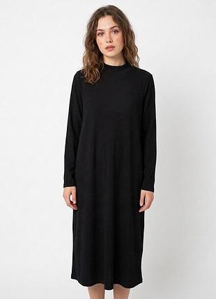 Женское черное платье миди monki