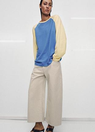 Джинси zw collection кюлоти із середньою посадкою zara