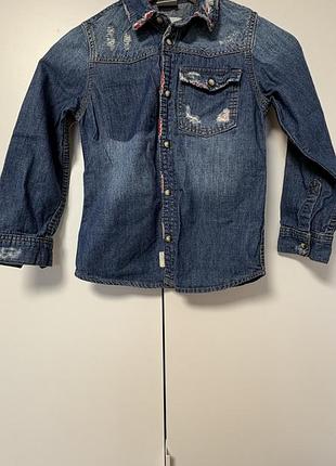 Сорочка рубашка zara джинсова