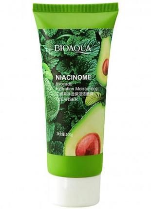 Уцінка! пінка для вмивання bioaqua niacinome avocado з екстрактом авокадо, 100г