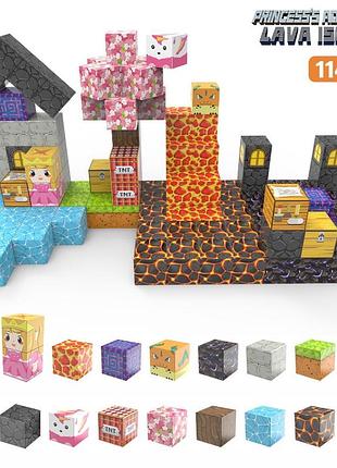 Конструктор на магнитах ("princess's adventure lava island"), состоящий из 114 деталей.
