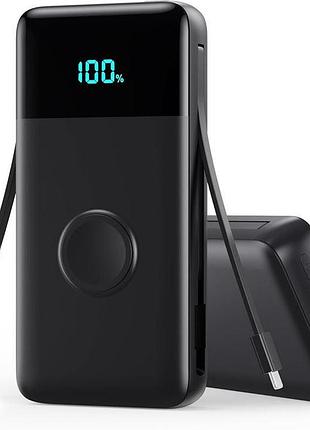 Повербанк 40800 мач для iphone со встроенным кабелем и зарядным устройством для iwatch, 25 вт pd быстрая зарядка usb c