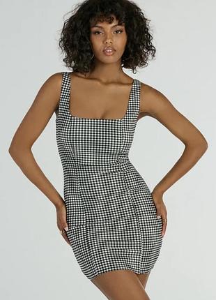 Сукня міні сарафан у клітинку на бретелях h&m s