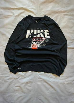 Лонглсов футболка nike basketball dri-fit black