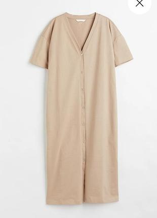 Сукня прямого крою пісочного кольору на ґудзиках, h&m, m