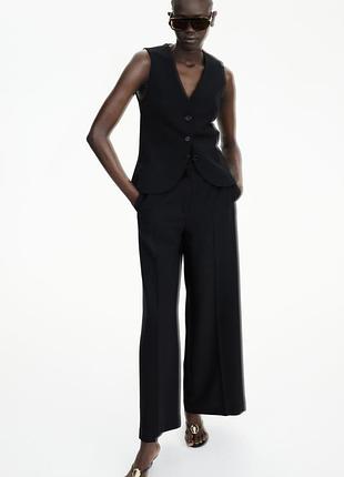 Wide leg широкі чорні штани h&m 34
