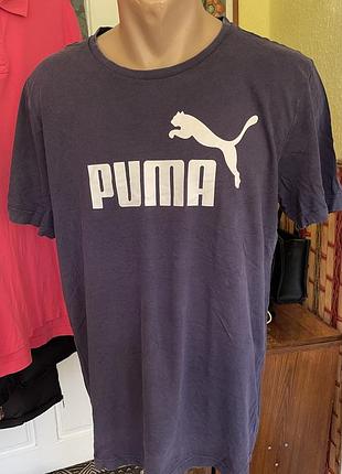 Футболка puma фіолетова з логотипом, розмір l