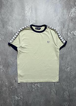 Vintage винтажная футболка fred perry фред перри big logo lampas на лампасах casual кэжуал size m размер м
