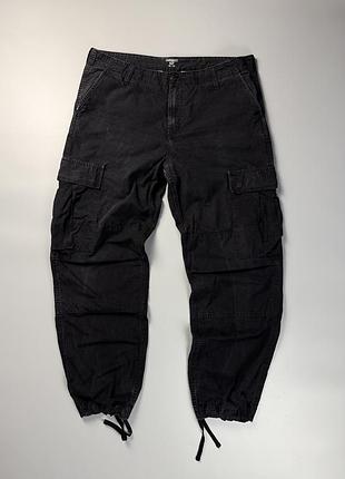 Штани карго carhartt wip regular cargo pant / чорні штани кархарт