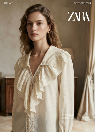 Zara неймовірна сорочка блузка з мереживом
