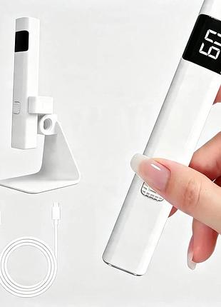 Лампа-фонарик для фиксации верхних форм и гелевых типс usb 3w с аккумулятором, экраном и подставкой, белый