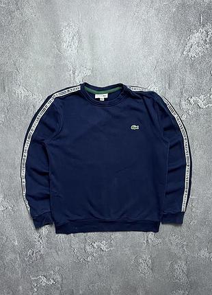 Vintage винтажный свитшот lacoste лакоста big logo lampas на лампасах size s размер с