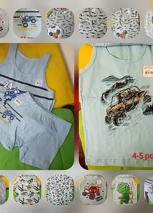 Комлект белья для мальчика donella (майка+плавки шорты)от 1 до 11 лет