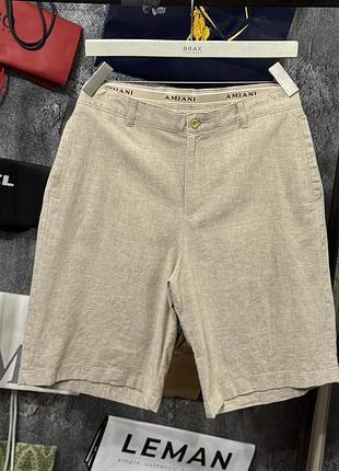Шорти чоловічі лляні amiani bermuda linen short бежевий m