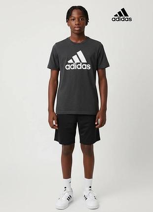 Оригинальная подростковая футболка adidas на рост 156 164 см для мальчика спортивная серая  адидас детская а1