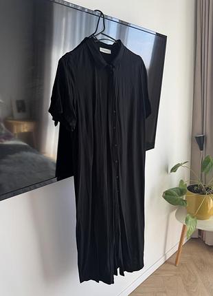 Плаття віскоза чорне довге zara mango