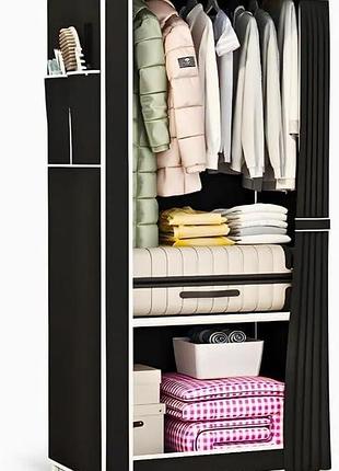 Шкаф тканевый складной storage wardrobe 8856 56x44x146см черный