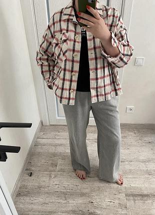 Хлопковая рубашка в клетку 50-52 р zara