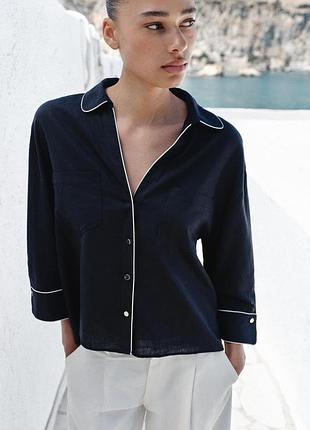 Рубашка из смеси льна zara - s, m