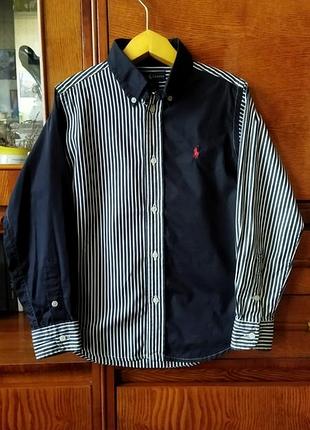 Комбинированная рубашка "ralph lauren" на 6-7 лет.