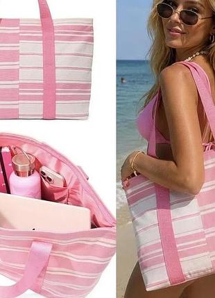 Пляжная сумка шоппер victoria's secret на молнии виктория сикрет оригинал
