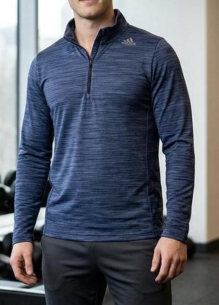 Спортивная кофта adidas climalite (размер l), синий меланж