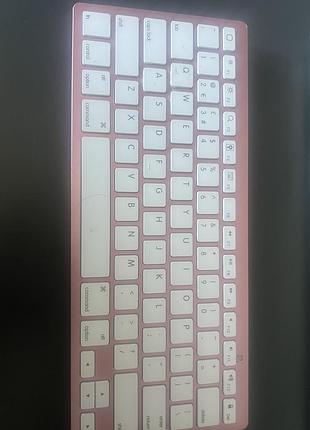 Бездротова bluetooth клавіатура omoton kb066 (rose gold / рожева)