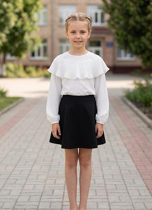 Блуза шкільна , біла “mevis” 070830 128см. 134см. 140см. 4