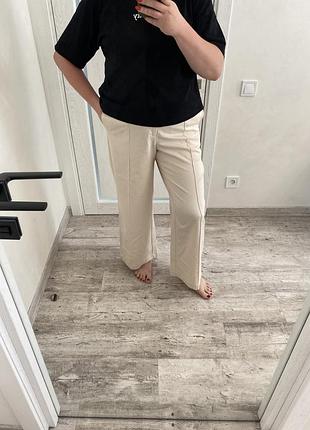Новые стильные прямые светлые брюки 50 р zara