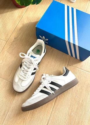 Кросівки унісекс adidas samba og white 40 розміру cloud white core black білі з чорним