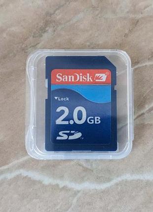 Флешка sd карта памяти sandisk 2gb для фото камеры или магнитолы