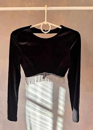 ✨ ефектний чорний топ bershka ✨