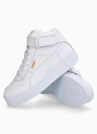 Оригинальные женские кроссовки puma carina street mid white