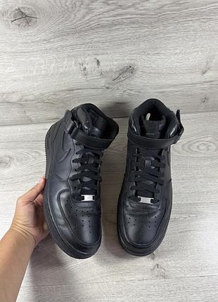 Nike air force чоловічі кросівки 45 розміру чорні шкіра