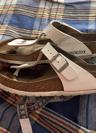 Оригінальні шльопанці в'єтнамки birkenstock gizeh white / біркенштоки білі