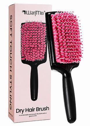 Расческа-полотенце для сушки и расчесывания волос wanmei dry hair brush (розовый)