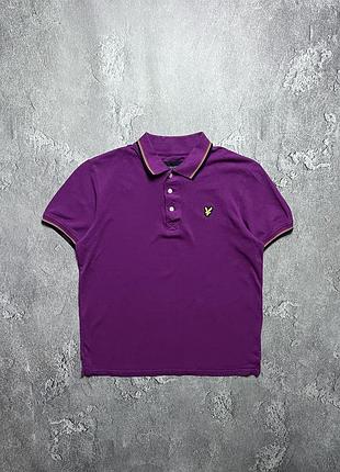 Vintage винтажная футболка поло lyle scott лайл скотт big logo casual кэжуал size l размер л