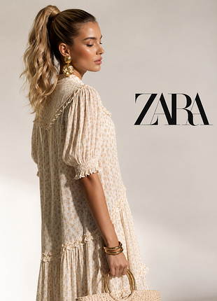 Неймовірна сукня zara муслін в квітковий принт