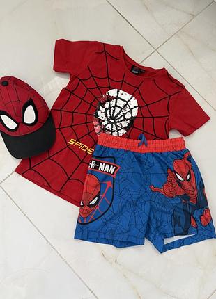 Набір шорти , футболка і бейсболка , 110-116 , spider-man