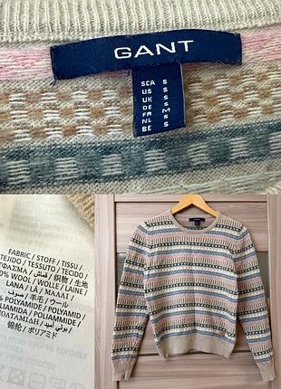 Вовняний светр gant з орнаментом fair isle