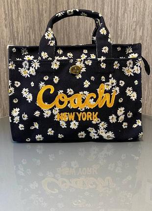 Сумка coach new york з квітковим принтом