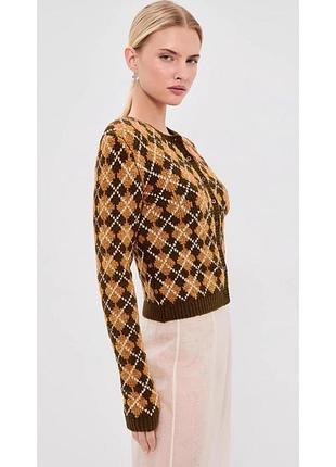 Жіночий вʼязаний кардиган короткий з кашеміру та вовни acne studios