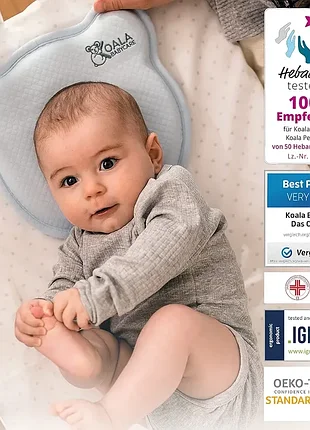 Детская ортопедическая подушка бренда koala babycare модель koala perfect head для профилактики и коррекции плоской головы (плагиоцефалии) у младенцев