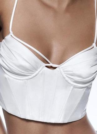 Атласний корсетний топ zara