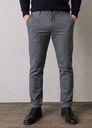 Мужские брюки smog, серые, slim fit, размер m